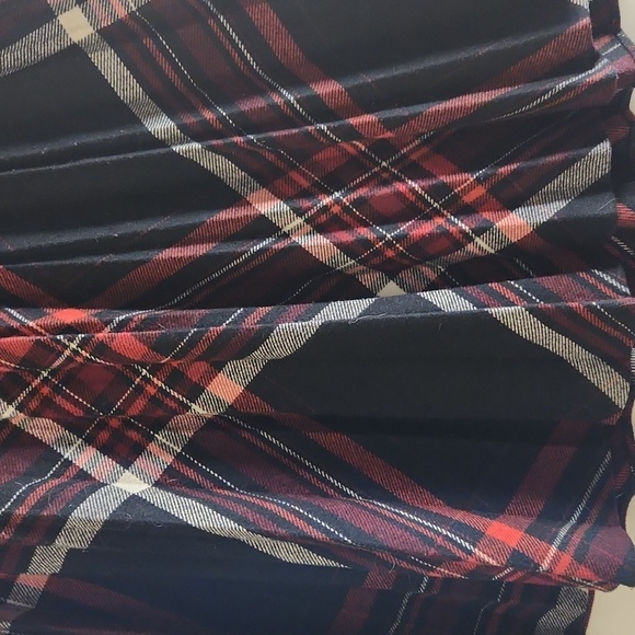 Plaid A-Line Skirt - Red and Black. Vintage Wool Academia Midi Skirt - Picture 2 of 12
